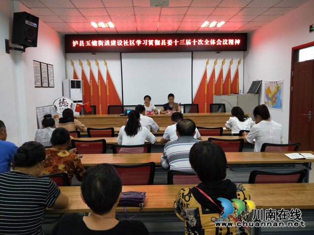 泸县玉蟾街道学习贯彻中共泸县县委十三届十次全体会议精神(图1)