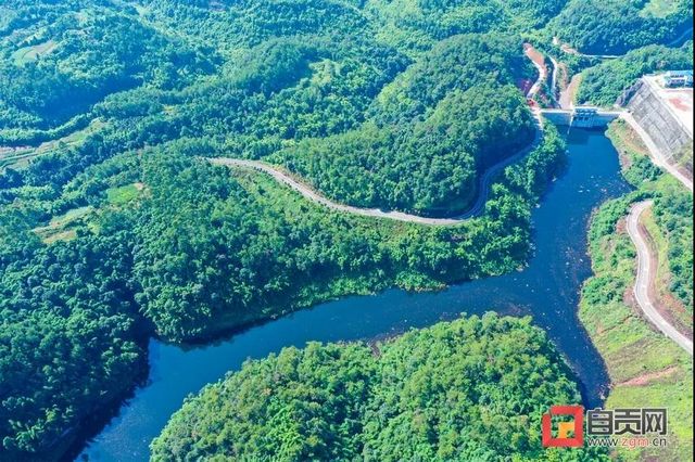 7月下闸蓄水，自贡狸狐洞水库如今情况如何？来看航拍！(图3)