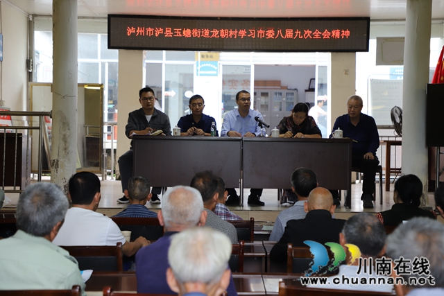 泸县玉蟾街道党政领导传达贯彻省委、市委、县委全会精神