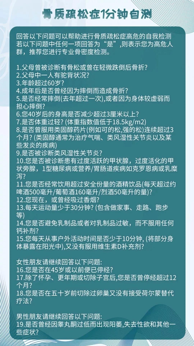 【扩散】只要1分钟，测测你患骨质疏松的风险？(图6)