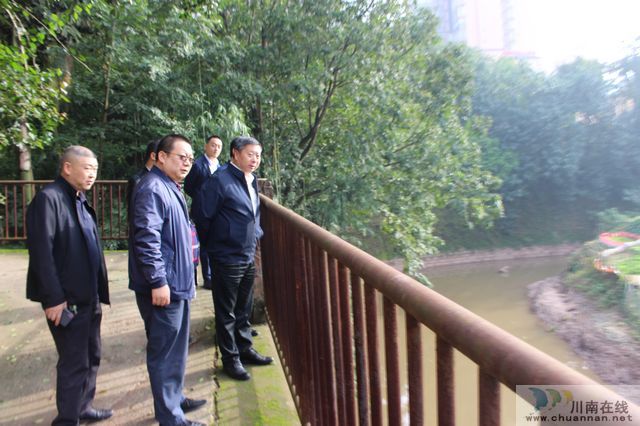 县委常委、县总工会主席杨双全到玉蟾街道督导小鹿溪河河长制工作(图1)