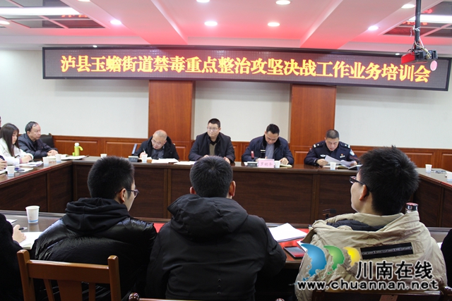 泸县玉蟾街道召开禁毒重点整治攻坚决战工作业务培训会(图1)