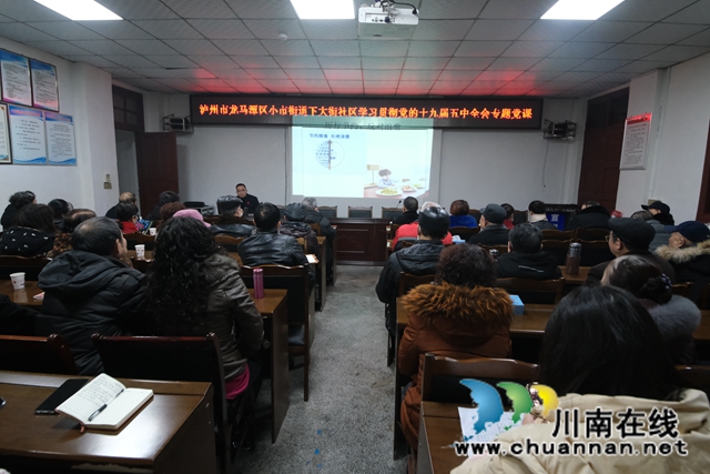 龙马潭区小市街道开展学习贯彻党的十九届五中全会精神专题党课(图1)