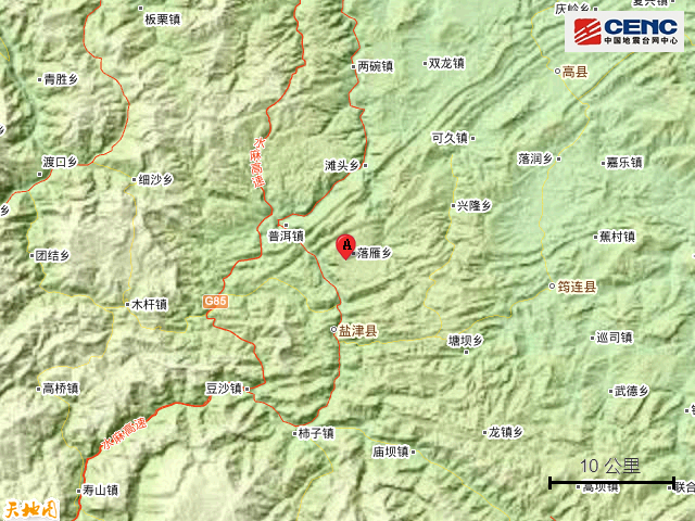 云南昭通市盐津县附近发生4.2级左右地震(图2)