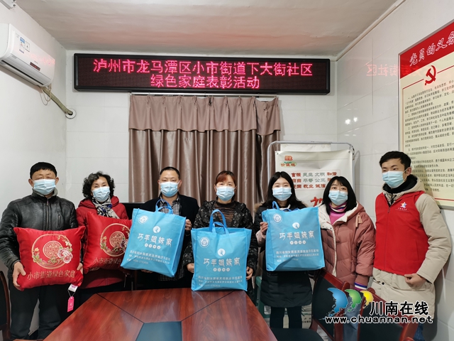 龙马潭区小市街道下大街社区开展“绿色家庭”表彰活动(图1)