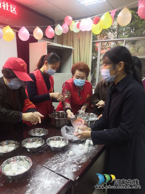龙马潭区小市街道杜家街社区开展喜迎元宵包汤圆活动(图3)
