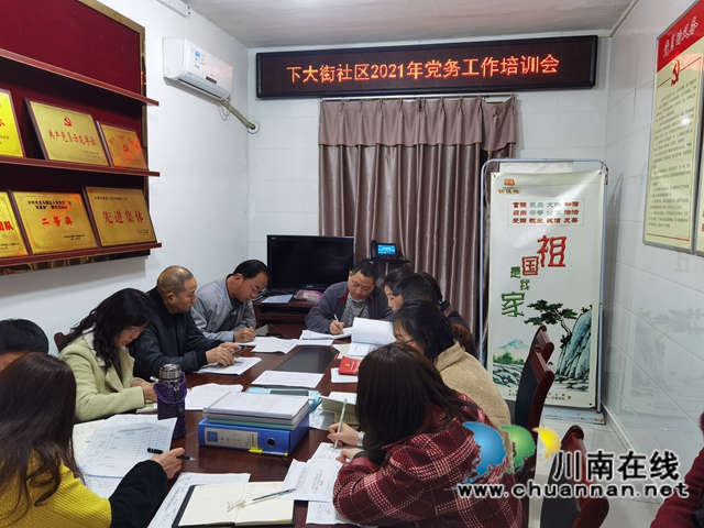 龙马潭区小市街道下大街社区开展党务工作培训会(图1)