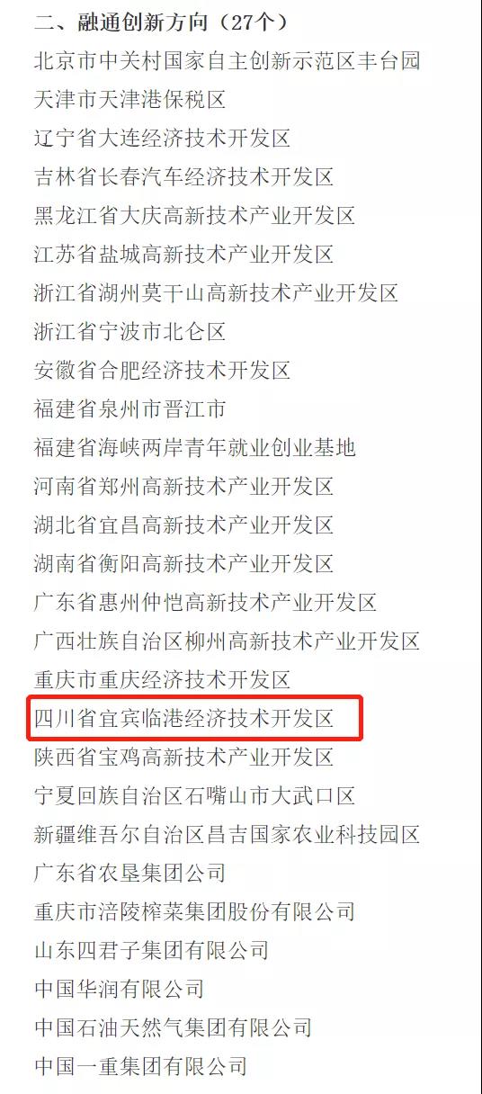 宜宾临港经开区入选第三批国家双创示范基地