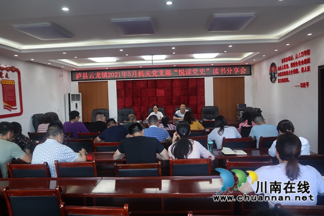 泸县云龙镇举行2021年5月机关党支部“悦读党史”读书分享会(图1)