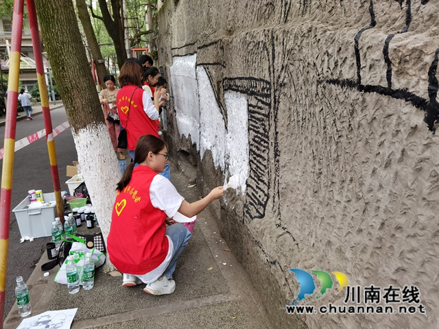 江阳区大山坪街道麻柳湾社区开展老旧小区墙体彩绘志愿服务活动(图3)
