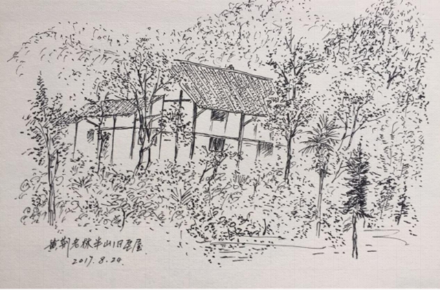 刘盛源：泸州县区景点钢笔速写(图4)