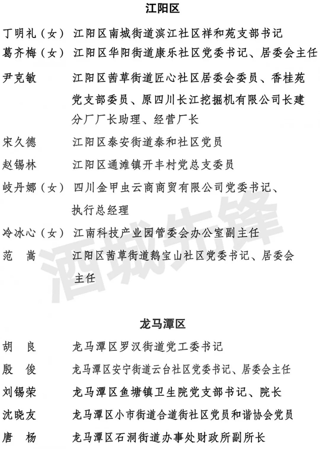 中共泸州市委组织部关于全市“两优一先” 拟表彰对象的公示(图1)