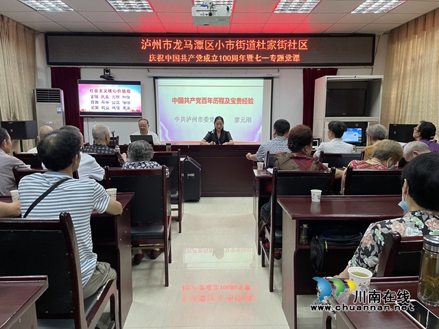 龙马潭区小市街道杜家街社区开展迎“七一”专题党课(图1)