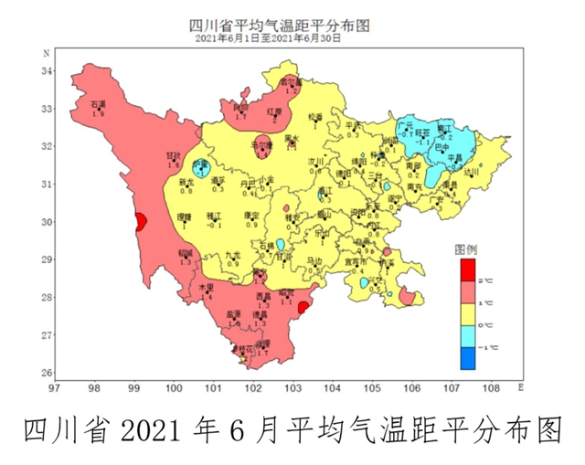 7月四川偏干热，这些地方可能发生洪涝或高温伏旱(图1)