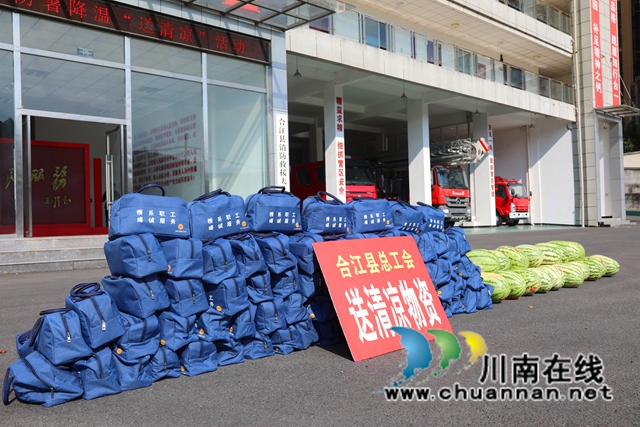 炎炎夏日，合江县领导为消防队员送清凉(图2)