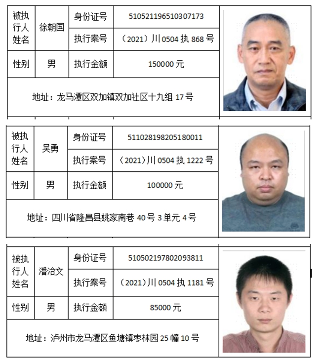 龙马潭法院敦促这些人立即到院接受处理！（附身份信息）(图2)