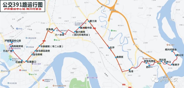 泸州今天新开391路公交，可直达“桐心院子”！