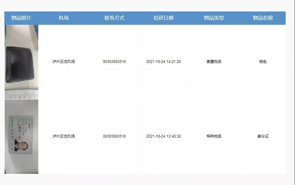 上线啦!泸州机场遗失物品线上查询功能正式开通!(图3) 上线啦!泸州机场遗失物品线上查询功能正式开通!(图3)