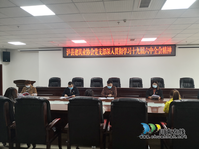 泸县建筑业协会党支部召开党的十九届六次全会精神专题学习会(图1)