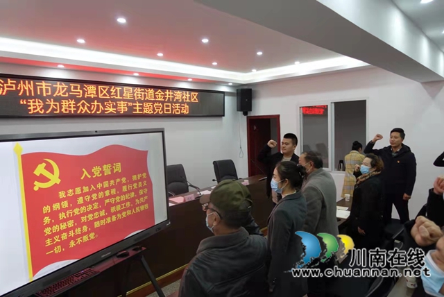 龙马潭区红星街道金井湾社区开展“我为群众办实事”主题党日活动(图1)