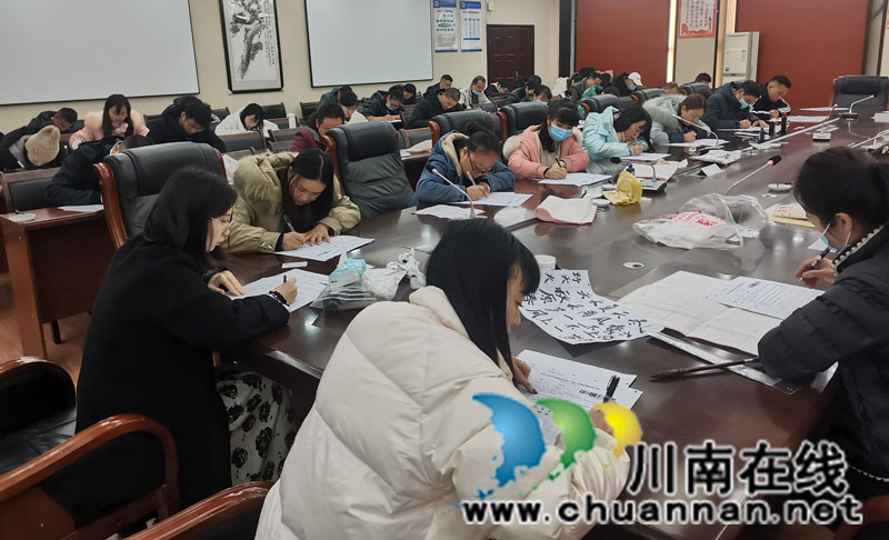 泸县建校参加泸县2021年教师基本功三笔字等级检测(图1)