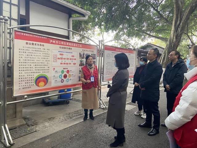 江阳区南城街道社工站接受省民政厅关于首批社工站建设调研(图2)