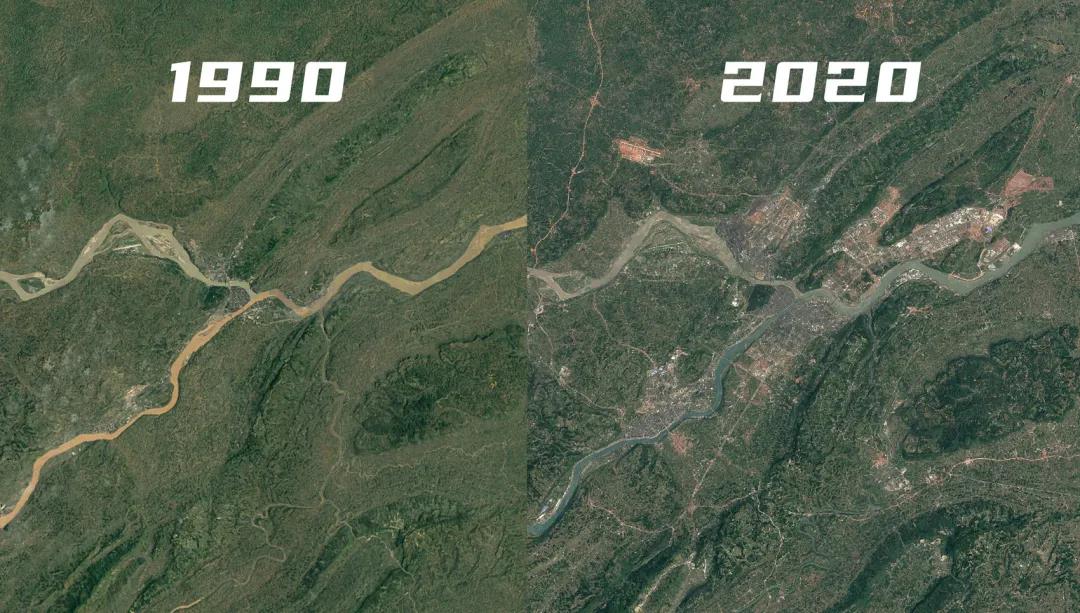 1990-2020年!60万米高空见证宜宾城区生长(图1) 1990-2020年!60万米高空见证宜宾城区生长(图1)
