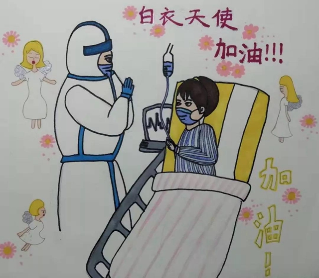 合江美术教师抗疫宣传新作：门神两边站，病毒莫进来！(图6)